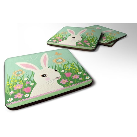 Easter Bunny Rabbit Foam Coasters - Set Of 4